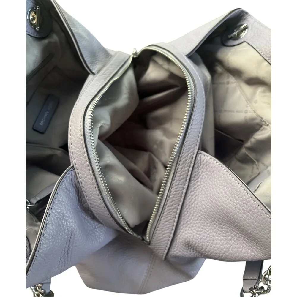 MICHAEL KORS SIGNATURE JET SET LARGE CHAIN Lilac SHOULDER BAG TOTE - Picture 6 of 7